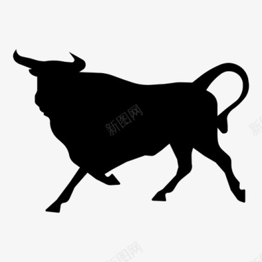 公牛偶蹄类牛科图标图标
