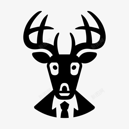 鹿穿衣服的动物打扮图标svg_新图网 https://ixintu.com 打扮 穿衣服的动物 花哨的鹿 鹿