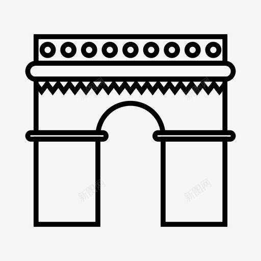 凯旋门建筑地标图标svg_新图网 https://ixintu.com 凯旋门 地标 巴黎 建筑 旅游 游客 纪念碑