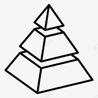金字塔分割移动部分图标图标