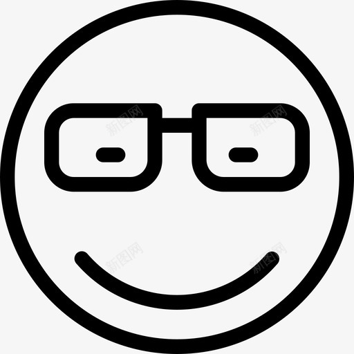 快乐眼镜笑脸脸图标svg_新图网 https://ixintu.com 头 形状 快乐 插图 眼镜笑脸 笑脸 符号 线图标 脸 表情符号