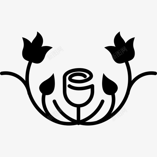 玫瑰轮廓变化与叶剪影和藤蔓艺术花卉图标svg_新图网 https://ixintu.com 玫瑰轮廓变化与叶剪影和藤蔓 艺术 花卉设计