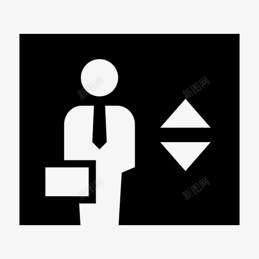 电梯商人在电梯垂直移动图标svg_新图网 https://ixintu.com 人 商人 商人在电梯 垂直移动 电梯 电梯乘坐 经理 行李箱 领带
