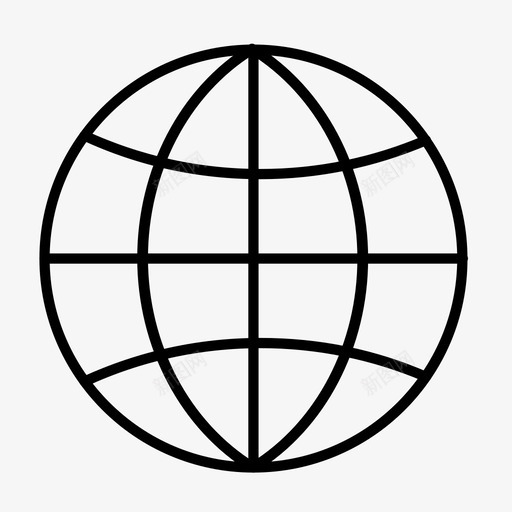 地球互联网简单世界图标svg_新图网 https://ixintu.com www 互联网 地球 球体 简单世界 网站
