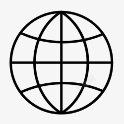 简单球体地球互联网简单世界图标高清图片