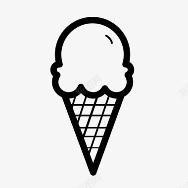 冰淇淋筒招待甜食图标图标