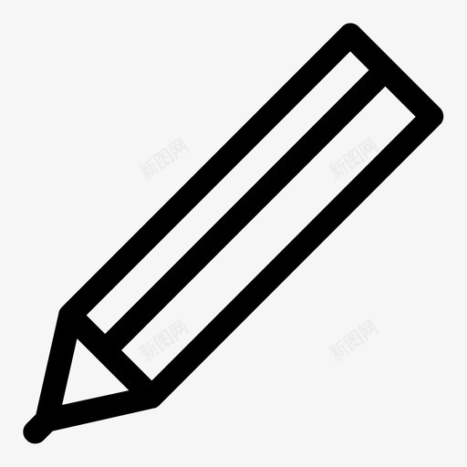 铅笔书写器简单图标svg_新图网 https://ixintu.com 书写器 图形 图标 形状 简单 简单卷曲图标 线条 绘图 编辑 铅笔