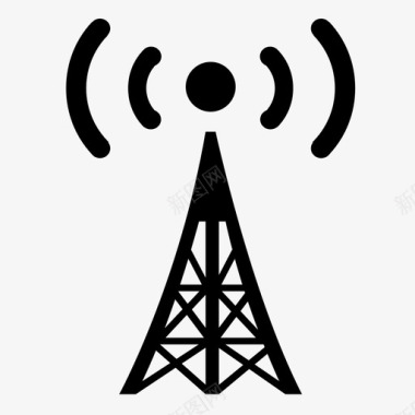 发射电波无线电发射塔无线电电波图标图标