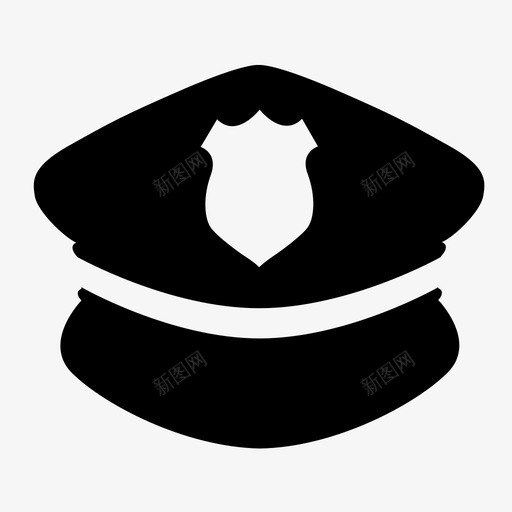 警帽警徽执法图标svg_新图网 https://ixintu.com 帽子 帽子和帽子 执法 警帽 警徽