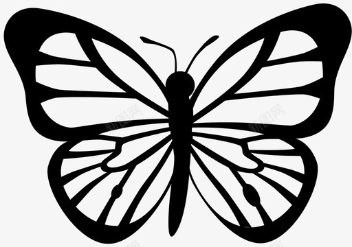 蝴蝶翅膀展开图标图标