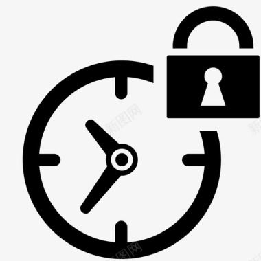 时钟定时锁时间安全图标图标