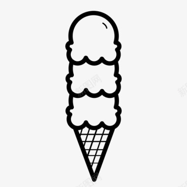 冰淇淋筒三份冰淇淋零食图标图标