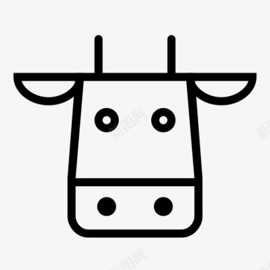 牛农场动物脸图标图标