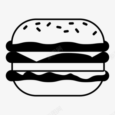 汉堡包晚餐午餐图标图标