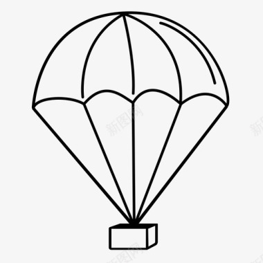 降落伞跳伞箱伞盖图标图标