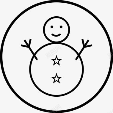 雪人冬天星星图标图标