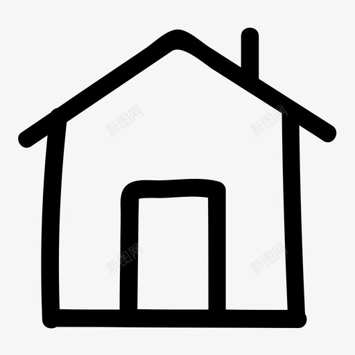 房子素描手稿图标svg_新图网 https://ixintu.com 圆珠笔 家 房子 手写 手稿 手绘 素描 绘图