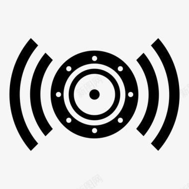 收音机扬声器声音信号图标图标