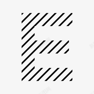 字母e字母表粗斜线图标图标