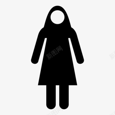 头巾穆斯林妇女隐私图标图标