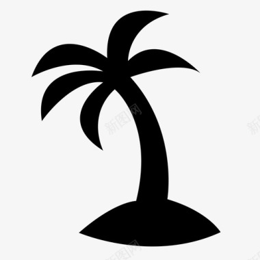 棕榈树夏威夷岛屿图标图标