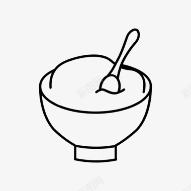 米饭汤匙小吃图标图标