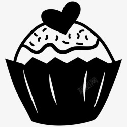 情人节松饼杯子蛋糕插图爱情图标高清图片