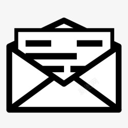 打开的信信件信封邮件图标高清图片