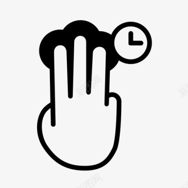 三个手指按住指向按住图标图标