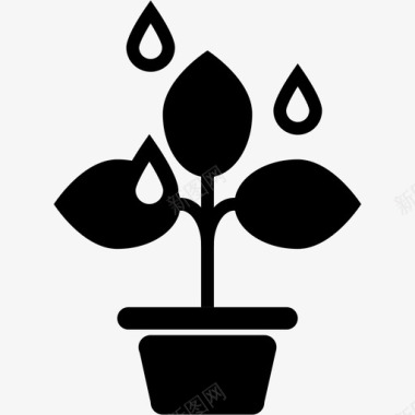 植物灌溉盆栽图标图标