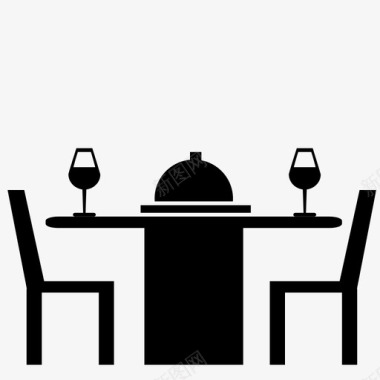 餐桌葡萄酒房间图标图标