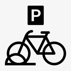 轻松愉快自行车停车场货架人图标高清图片