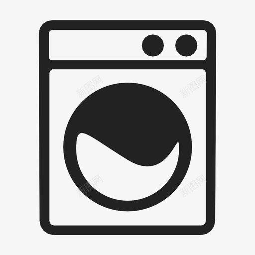 洗衣机家用干净衣服图标svg_新图网 https://ixintu.com 家用 干净衣服 洗衣机 电器