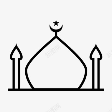 清真寺宗教祈祷图标图标