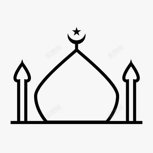 清真寺宗教祈祷图标svg_新图网 https://ixintu.com 伊斯兰 印度 场所 宗教 机构 清真寺 祈祷 穆斯林