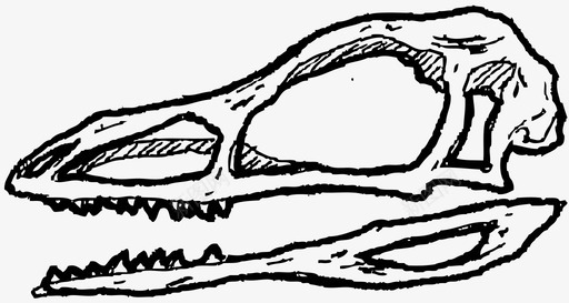 巨蜥头骨头骨三角龙图标图标