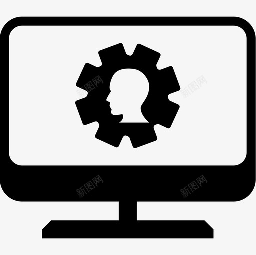 显示器屏幕上的个人数据配置符号工具和用具图标svg_新图网 https://ixintu.com 工具和用具 显示器屏幕上的个人数据配置符号