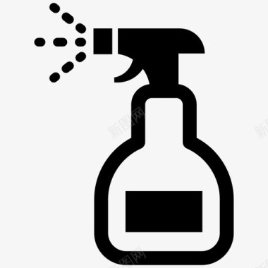 喷雾瓶水洗衣房图标图标