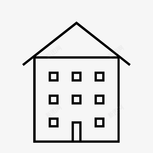 建筑房屋居住空间图标svg_新图网 https://ixintu.com 不动产 住房 居住空间 建筑 房屋