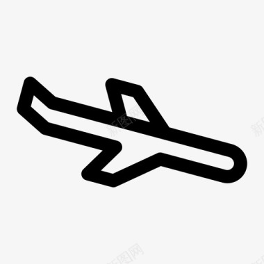 飞机降落旅程线路图标图标