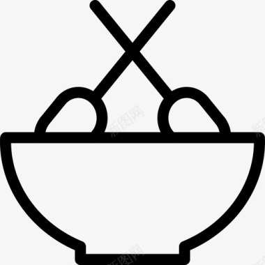 饭碗汤匙米饭图标图标