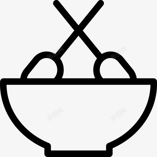 饭碗汤匙米饭图标svg_新图网 https://ixintu.com 厨房 拉面 汤匙 碗里的勺子 米饭 面食 饭碗