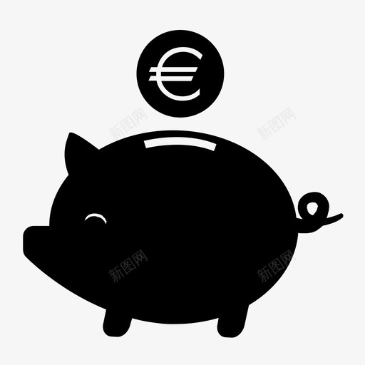 钱猪钱箱图标svg_新图网 https://ixintu.com 存钱罐 猪 钱 钱箱