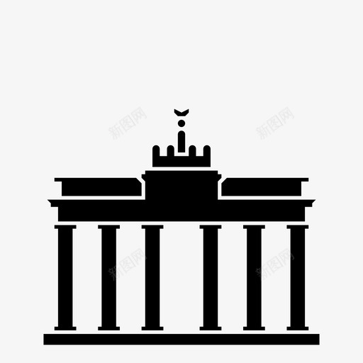 勃兰登堡门游客柱子图标svg_新图网 https://ixintu.com 世界古迹 勃兰登堡 勃兰登堡门 地标 建筑 德国 柏林 柱子 游客 著名