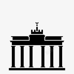 德国勃兰登堡勃兰登堡门游客柱子图标高清图片