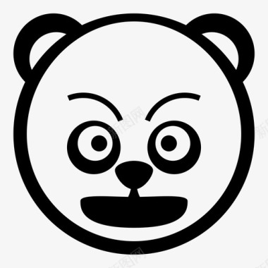 熊猫可爱脸图标图标