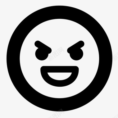 邪恶愤怒可爱图标图标