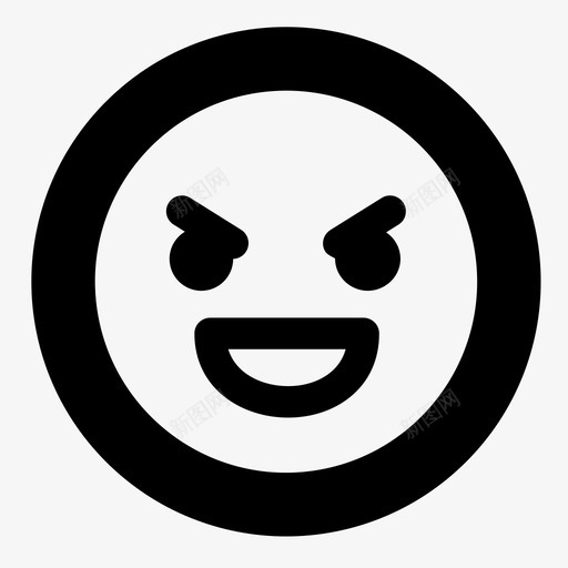 邪恶愤怒可爱图标svg_新图网 https://ixintu.com 可爱 愤怒 神经病 笑脸 脸 表情符号 迷你们 邪恶