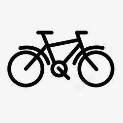 乡村公路自行车交通旅游自行车图标高清图片