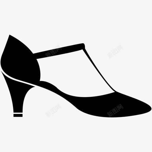 高跟鞋舞蹈时尚图标svg_新图网 https://ixintu.com 时尚 款式 系带后跟 脚 舞蹈 莎莎 鞋 高跟鞋
